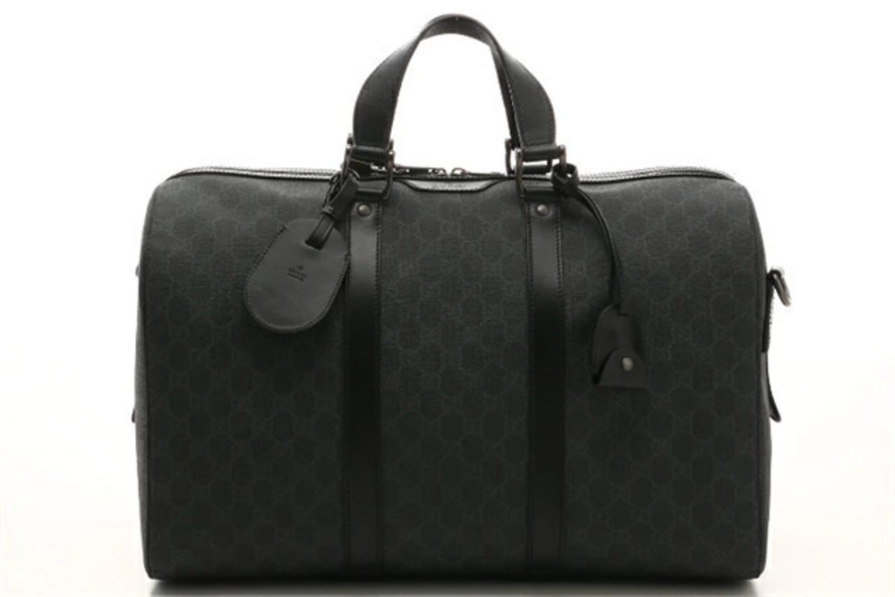 Gucci Boston Bag Canvas Leather Black